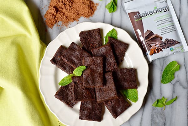 Vegan Chocolate Shakeology No-Bake Brownies