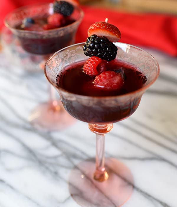 Red wine ginger berry cocktail