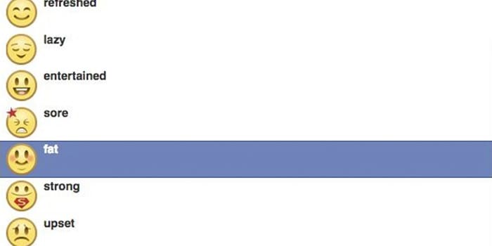 Facebook Removes “Feeling Fat” From Emoticons