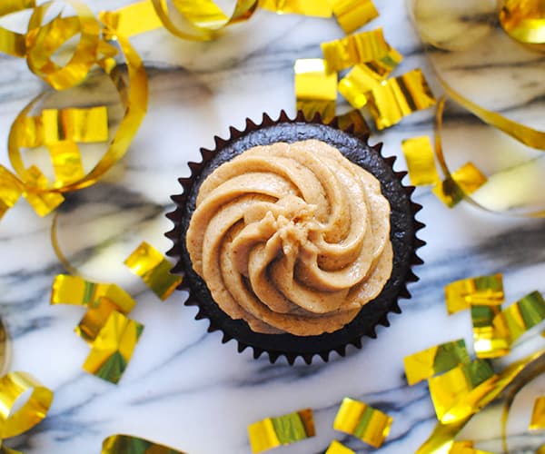 These Flourless Brownie Cupcakes feature pure maple syrup, unsweetened cocoa, and a decadent peanut butter frosting and still manage to be a healthy treat.