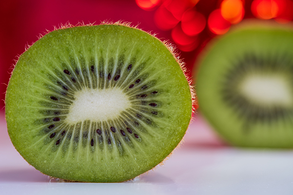 Close-up of kiwi sliced in half