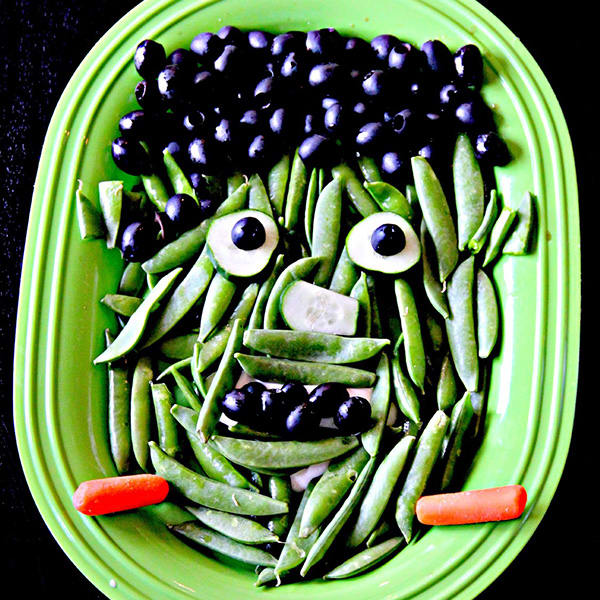 Frankenstein Veggies Halloween Snack