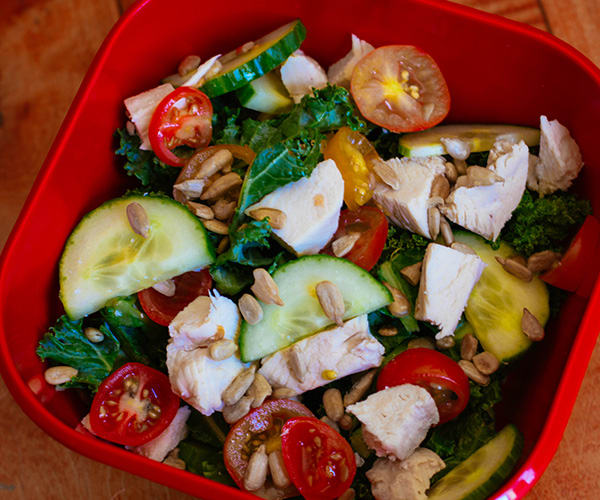 2B Mindset Dinner Recipes - Kale Salad with Chicken