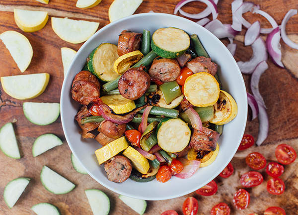 Grilled Sausages with Summer Vegetables Recipe: How to Make It