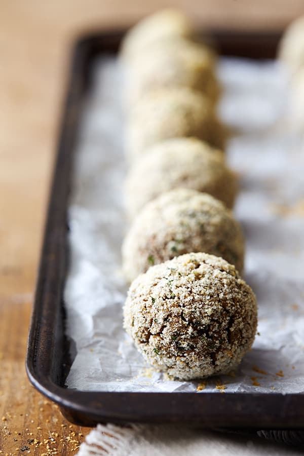 These Mushroom and White Bean Meatballs have a delightful crunch and a rich, savory flavor. They're perfect for meal prep!