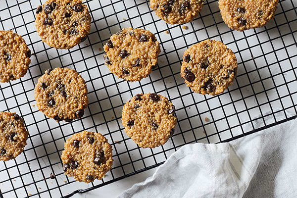 These surprisingly healthy Peanut Butter Chocolate Chip Cookies are made with all natural peanut butter and decadent dark chocolate morsels.