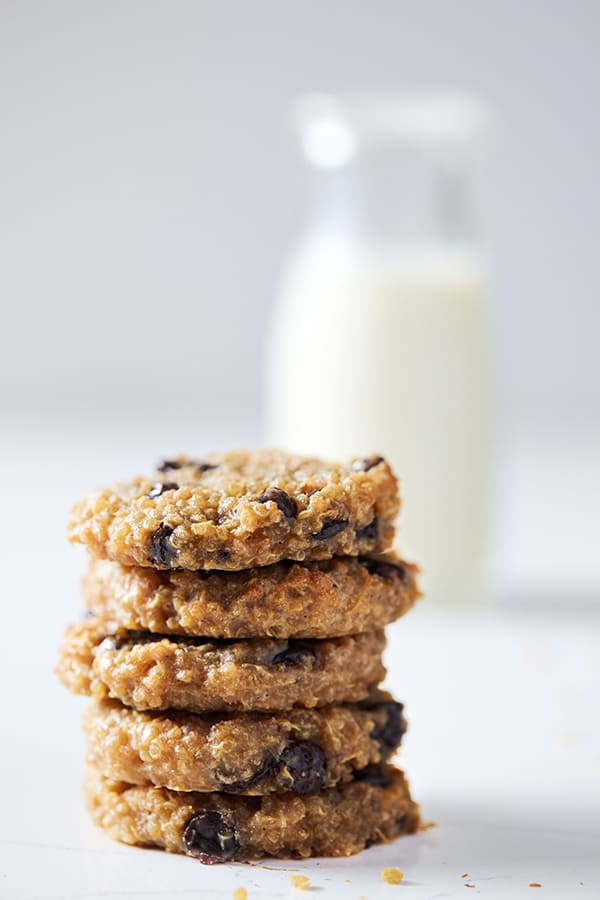 These surprisingly healthy Peanut Butter Chocolate Chip Cookies are made with all natural peanut butter and decadent dark chocolate morsels.