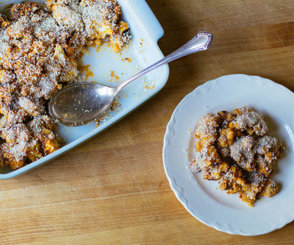 Cauliflower and pumpkin au gratin recipe