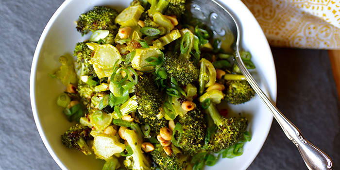 Roasted Broccoli With Peanuts