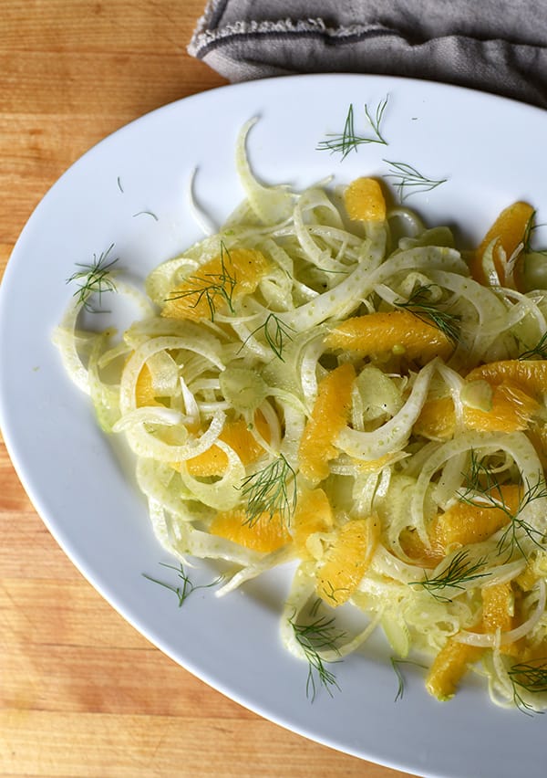 Composed of just three main ingredients, this fennel and orange salad is an elegant dish to serve to company, but it’s easy enough to make on a weeknight.