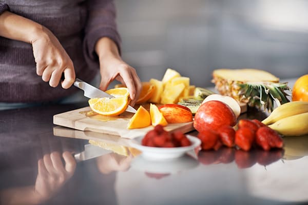 Cutting fruit for make-ahead brunch recipes