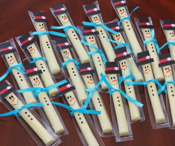 String Cheese Snowmen