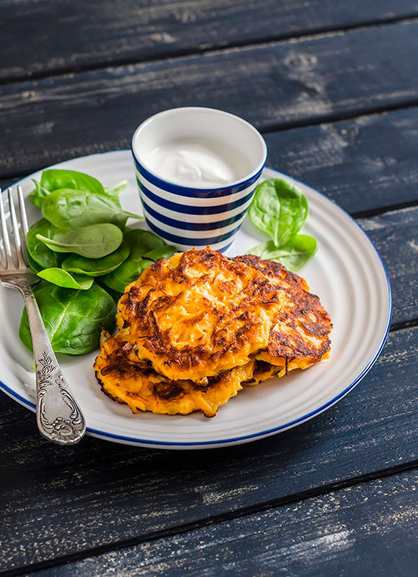 These Sweet Potato Latkes are a healthy and delicious version of the traditional latke with a flavor your family will love.