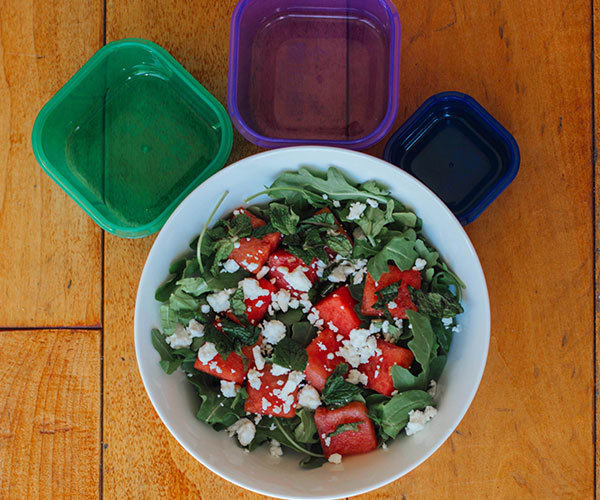 Watermelon and Arugula Salad with 21 Day Fix Containers