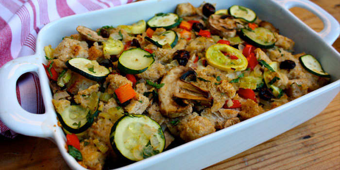 Zucchini Stuffing With Mushrooms and Garlic