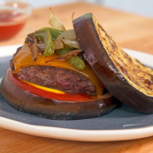 Healthy 4th of July Recipes: Cheeseburger with Eggplant Bun