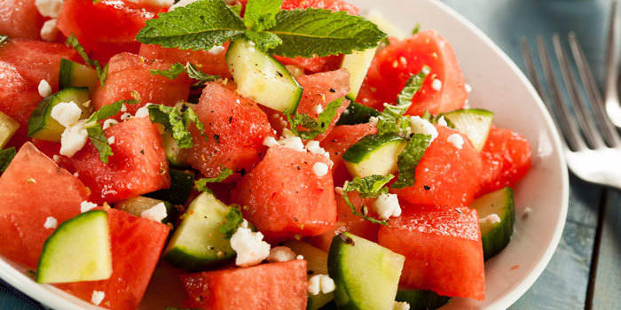 Watermelon, Cucumber, Lime, and Chili Salad
