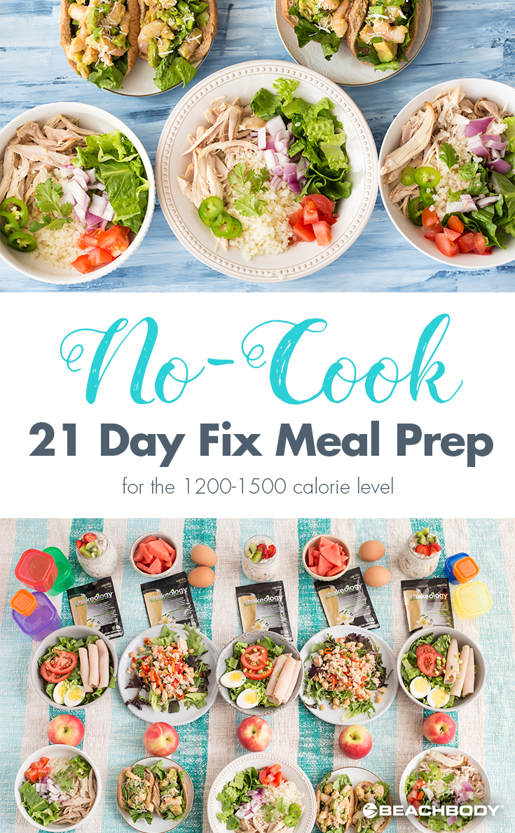No Cook 21 Day Fix Meal Prep #nocookmeals #nocookmealprep #mealprep #mealpreps #mealplanning #21dayfix #21dayfixideas #21dayfixrecipes #21dayfixmealprep