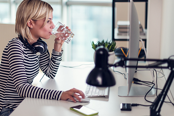 Woman drinking water