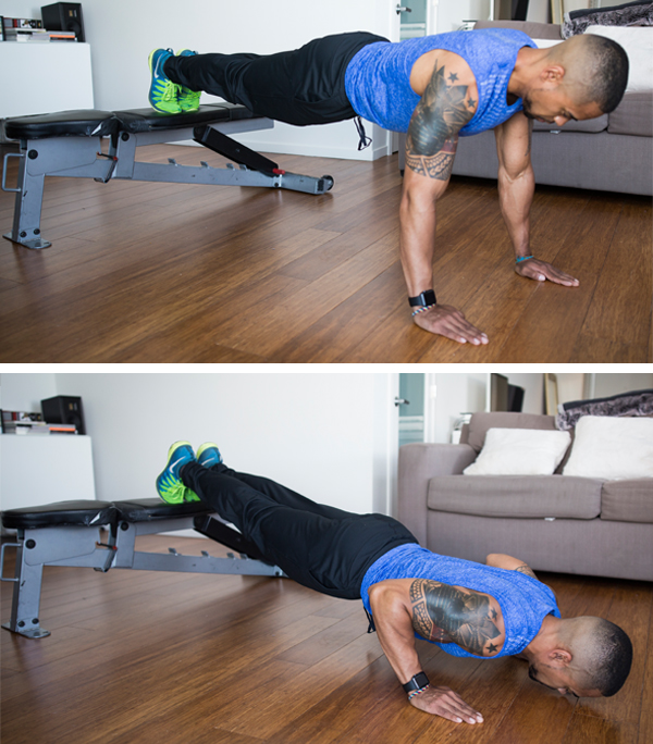 How to Get Better at Push-Ups - Feet Elevated
