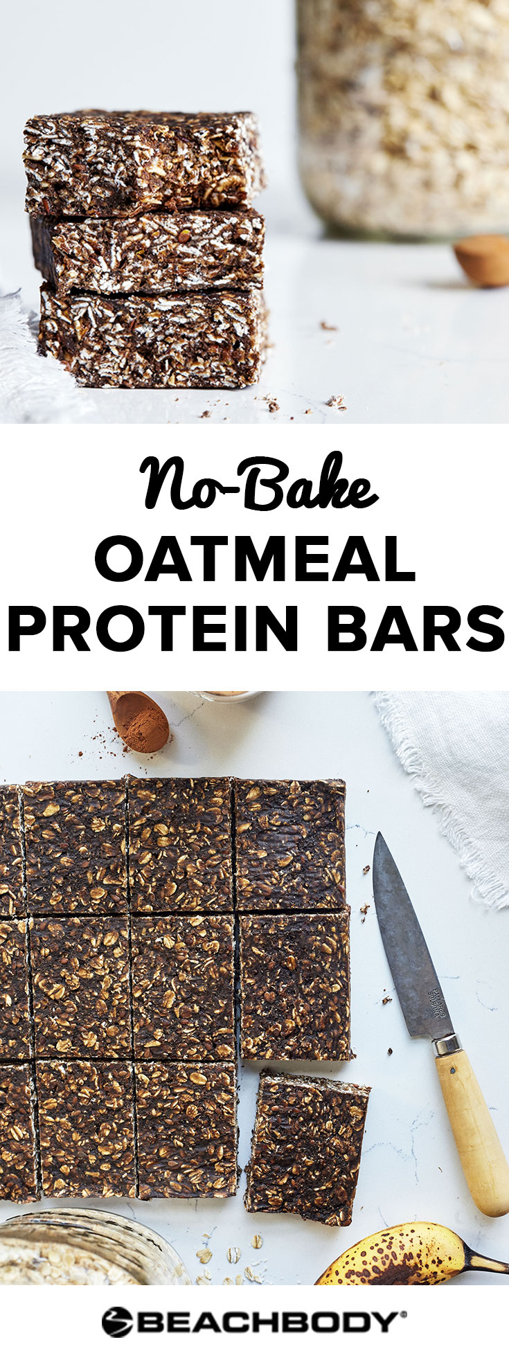 This No-Bake Oatmeal Protein Bars recipe is easy, delicious, and doesn't require any cooking. 