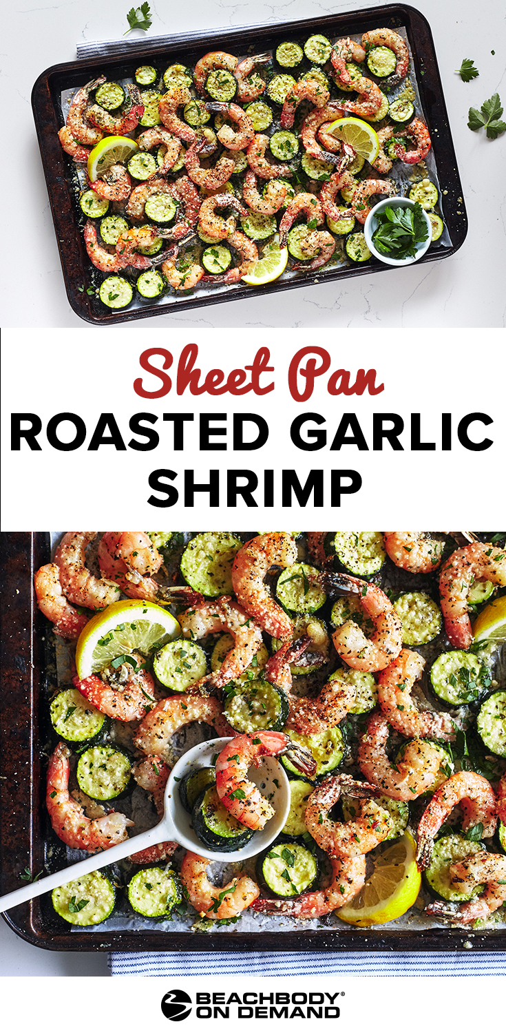 ed Garlic Shrimp with Zucchini, sheet pan dinner recipe