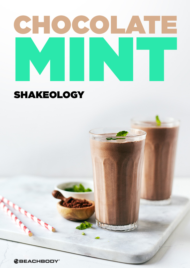 Chocolate Mint Shakeology smoothie recipe with Café Latte Shakeology 
