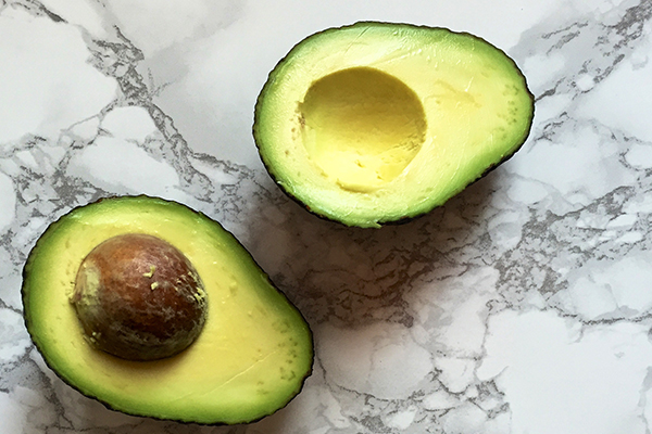 Avocado cut in half