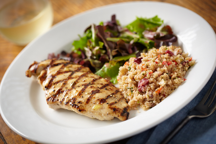 Plate of Chicken, Quinoa, and Greens | Health Benefits of Quinoa