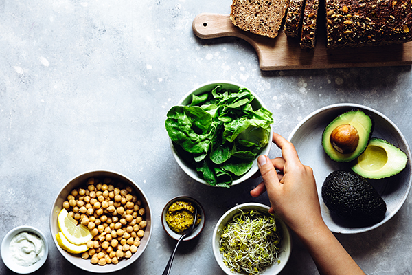 Ingredients of a healthy salad