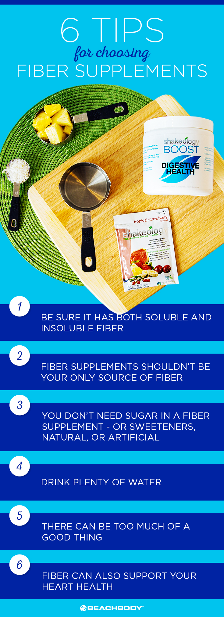 What fiber supplements are right for you? Read the full blog to find out. nutrition tips // foods with fiber // fiber recipes // Shakeology // Beachbody // Beachbody blog
