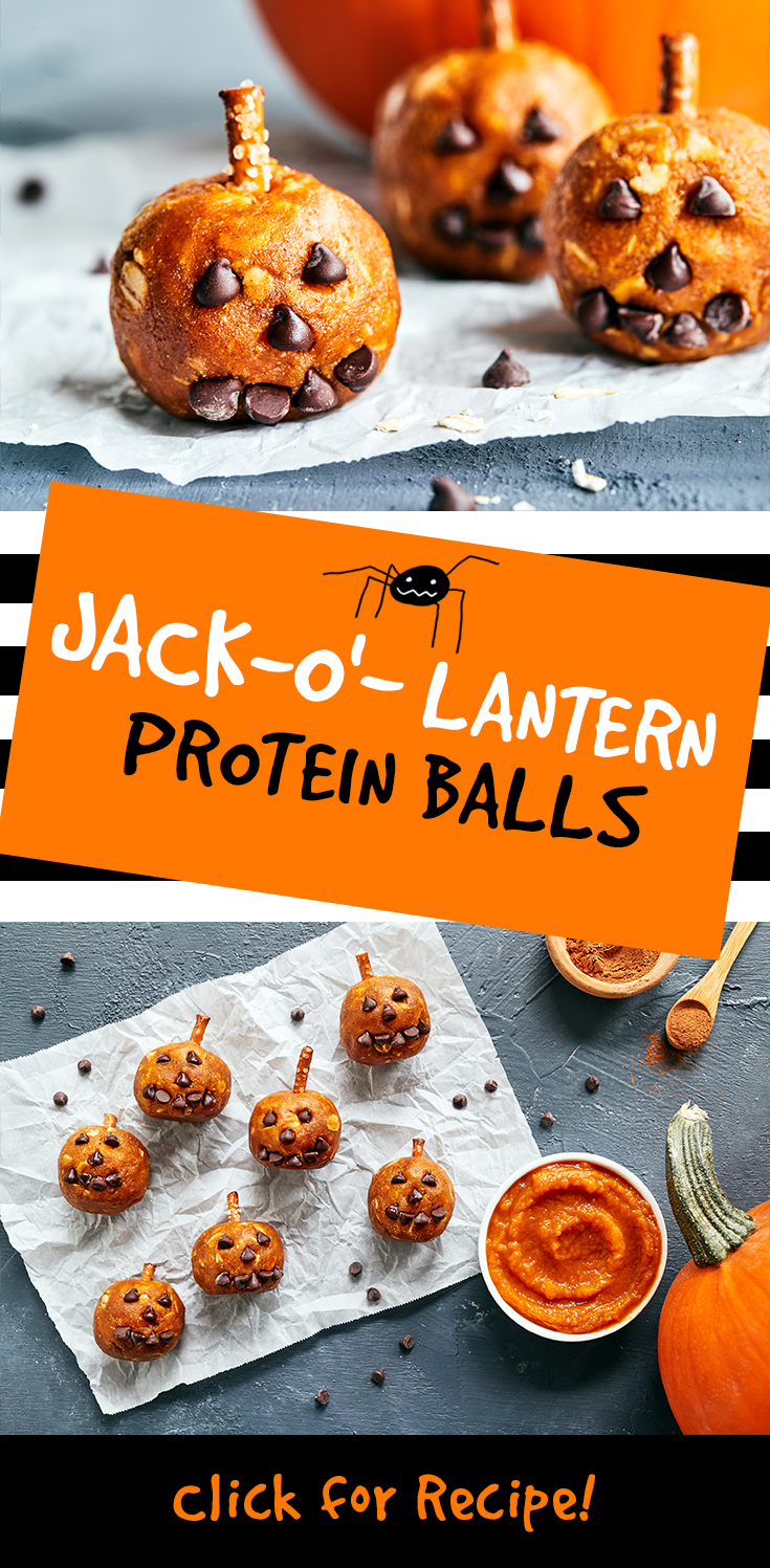 Jack-o'-Lantern Protein Balls