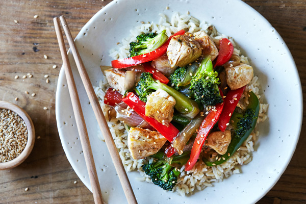 This healthy teriyaki chicken stir-fry recipe is an easy weeknight dinner featuring tender chicken breast and loads of fresh veggies.