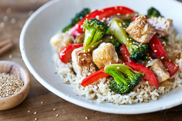 This healthy teriyaki chicken stir-fry recipe is an easy weeknight dinner featuring tender chicken breast and loads of fresh veggies.