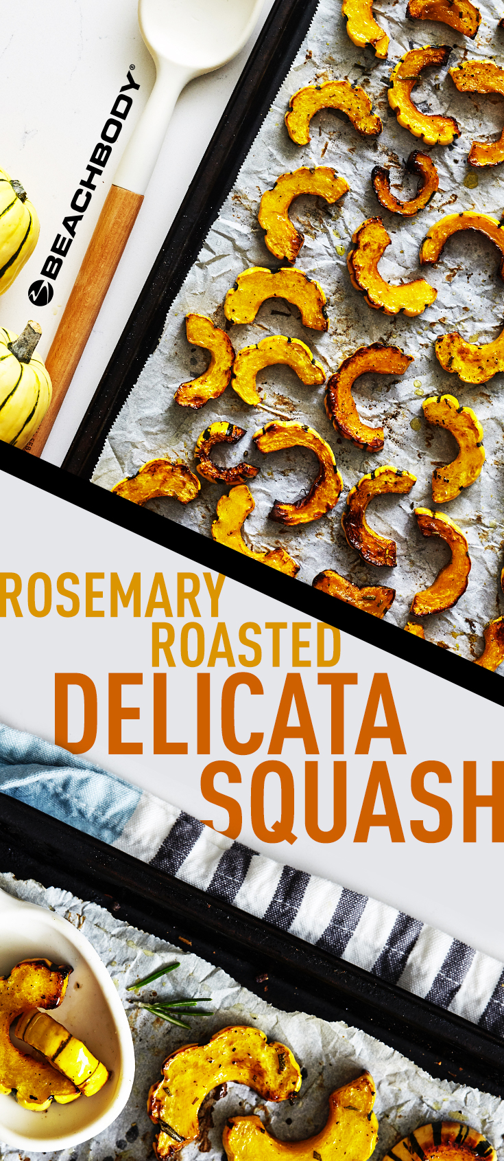 Rosemary Roasted Delicata Squash recipe is perfect for fall meal prep and holiday dinners.