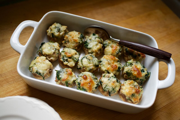 Double Time Family Recipes, Spinach and Cheese Stuffed Mushrooms recipe