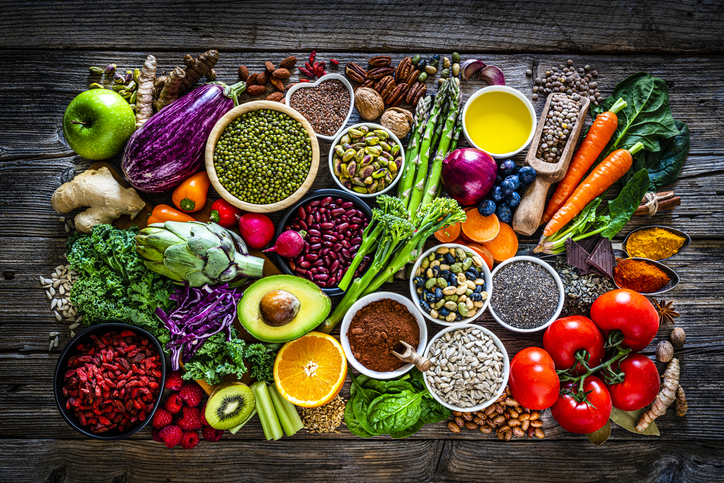 Overhead Shot of Foods High in Vitamins | Essential Nutrients