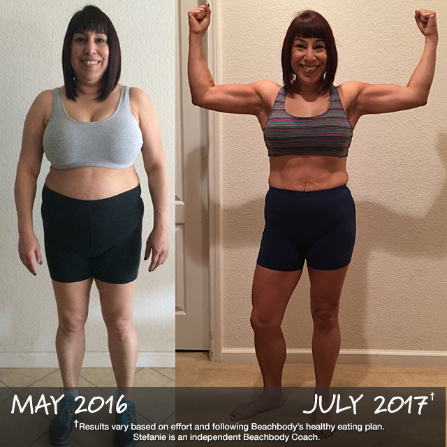 How do you get results like this? Really, it’s amazingly simple: get into a Challenge Group doing Beachbody On Demand + Shakeology. Commit to it, and stick to it. That’s it! That’s how Stefanie (age 50) lost 40 lbs. in 14 months.