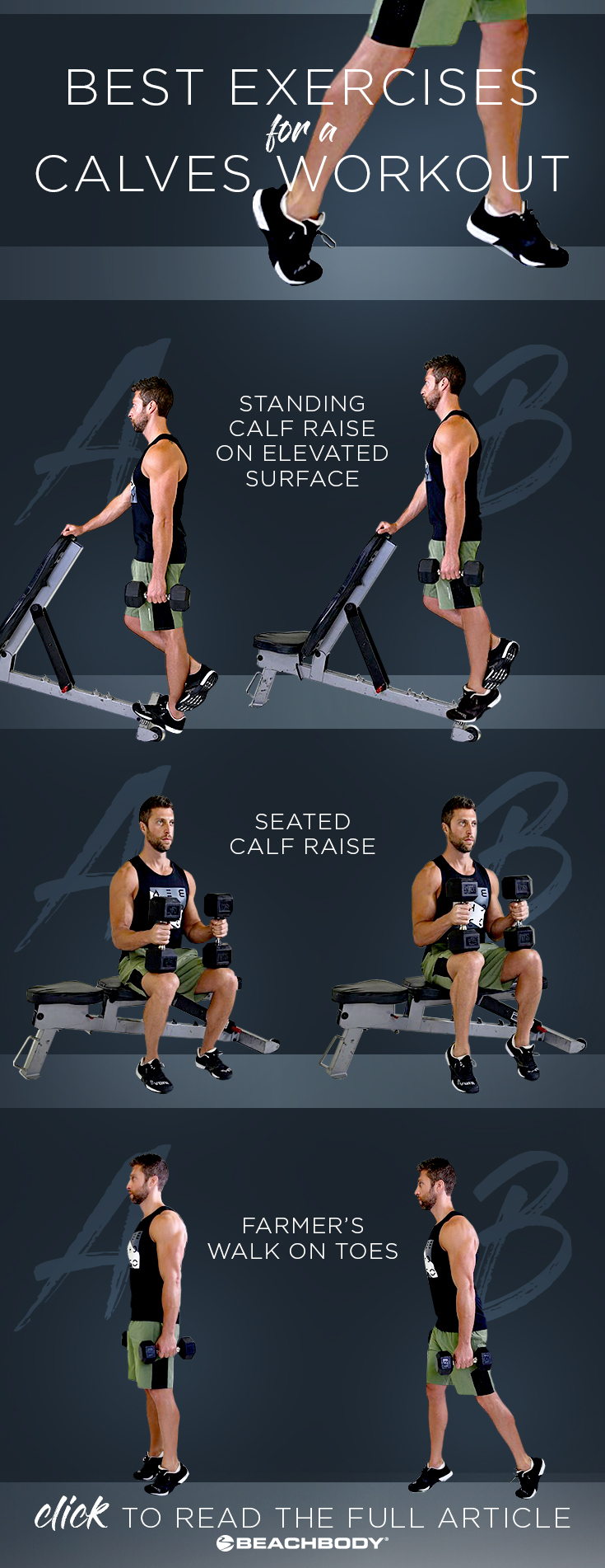 Start building bigger calf muscles with this calves workout at home. The list of exercises and stretches will help you get on your way to building stronger, more defined calf muscles.