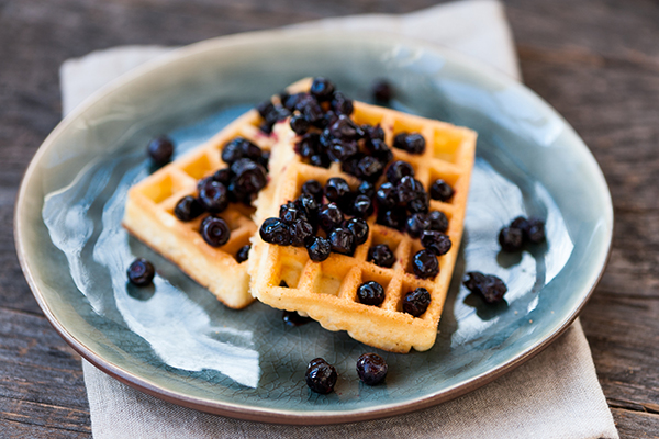 Waffles with blueberries