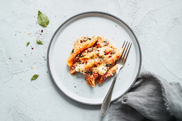 Baked Ziti with Spinach vegetarian casserole recipe for an easy weeknight dinner