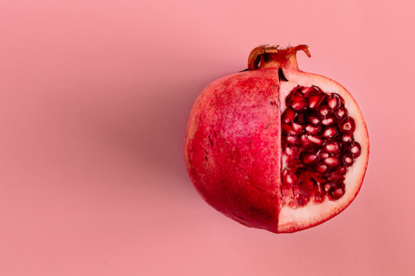 Pomegranate cut open