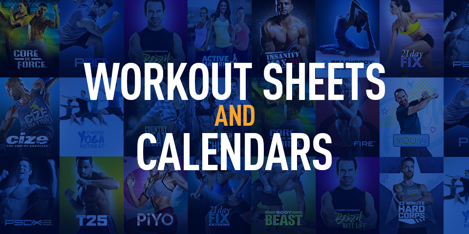 Workout Calendars Sheets And