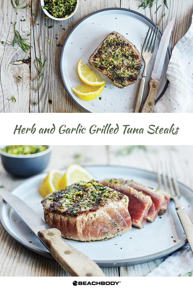 For a restaurant-quality meal in less time than it takes to order takeout try these Herb and Garlic Grilled Tuna Steaks.