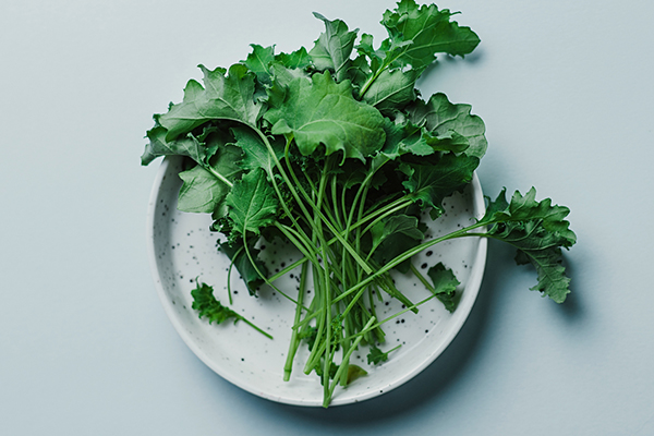 Baby kale greens on a plate