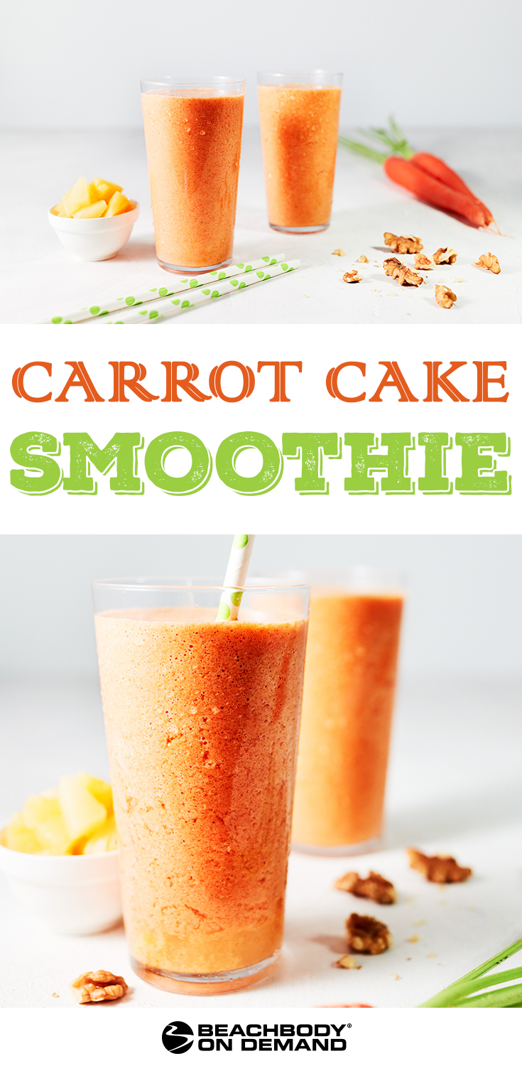 Carrot Cake Smoothie is a Shakeology recipe that has all of the flavors of carrot cake.