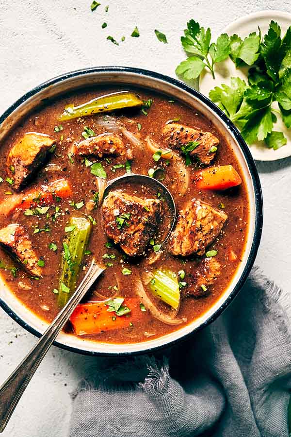 This Instant Pot Beef Stew recipe makes a rich, savory beef that cooks up in about 40 minutes featuring low-sodium beef broth, fresh veggies, and lean beef.