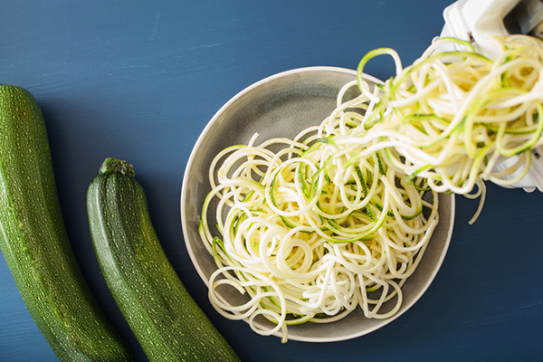 Spiralizing zucchini