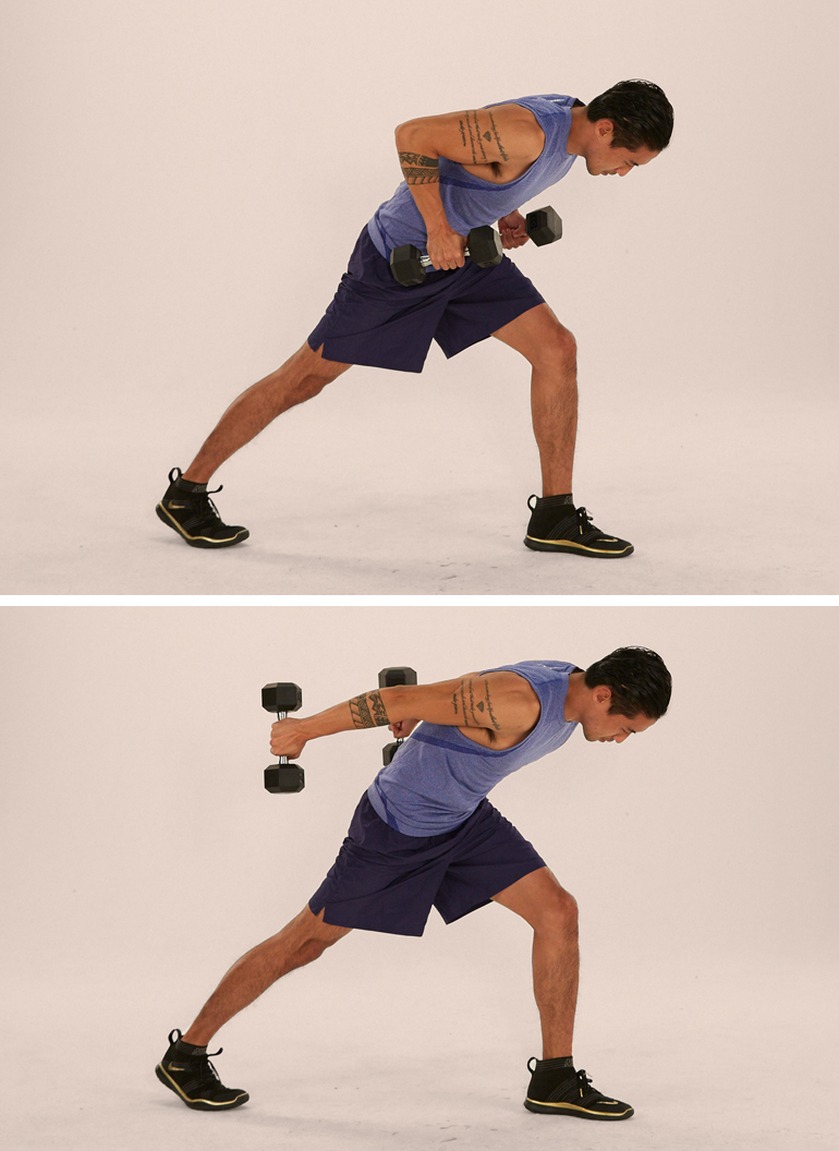 dumbbell triceps kickbacks