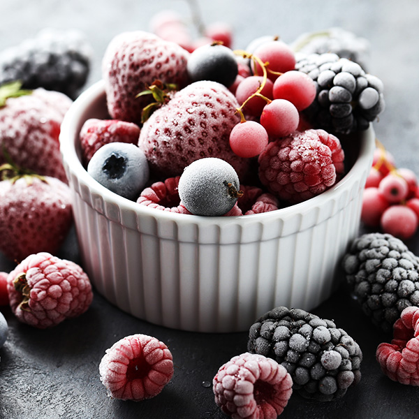 Frozen berries in a bowl